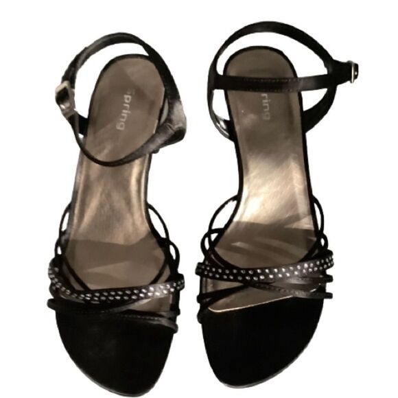 CALL IT SPRING BLACK KITTEN HEEL ANKLE STRAP‎ SANDALS NWOT SIZE 38 - Picture 6 of 11